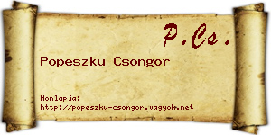 Popeszku Csongor névjegykártya